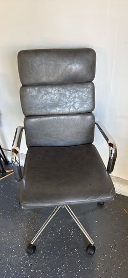 Executive gray leather MODERN office chair
