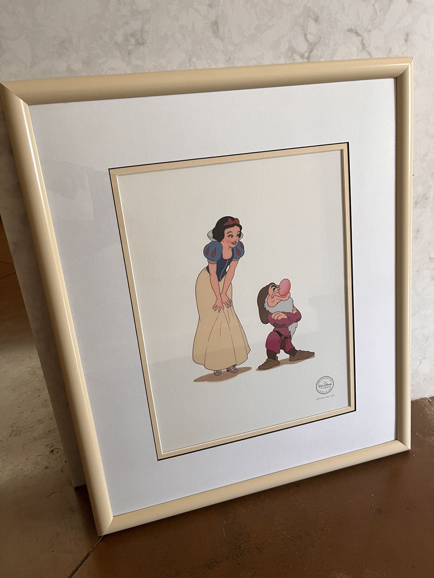 1993 Limited Edition Disney “Snow White And Grumpy” Serigraph with COA