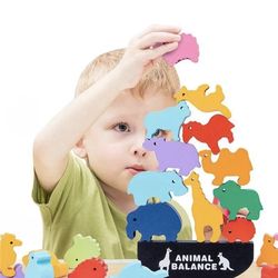 Wood Animal Balance Game - Animal Stacking Blocks for Kids