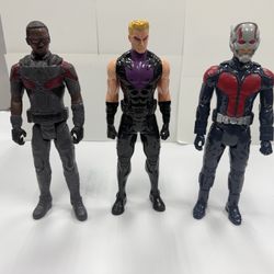 Marvel Action Figures Lot Falcon Hawkeye Ant-Man 12” Used
