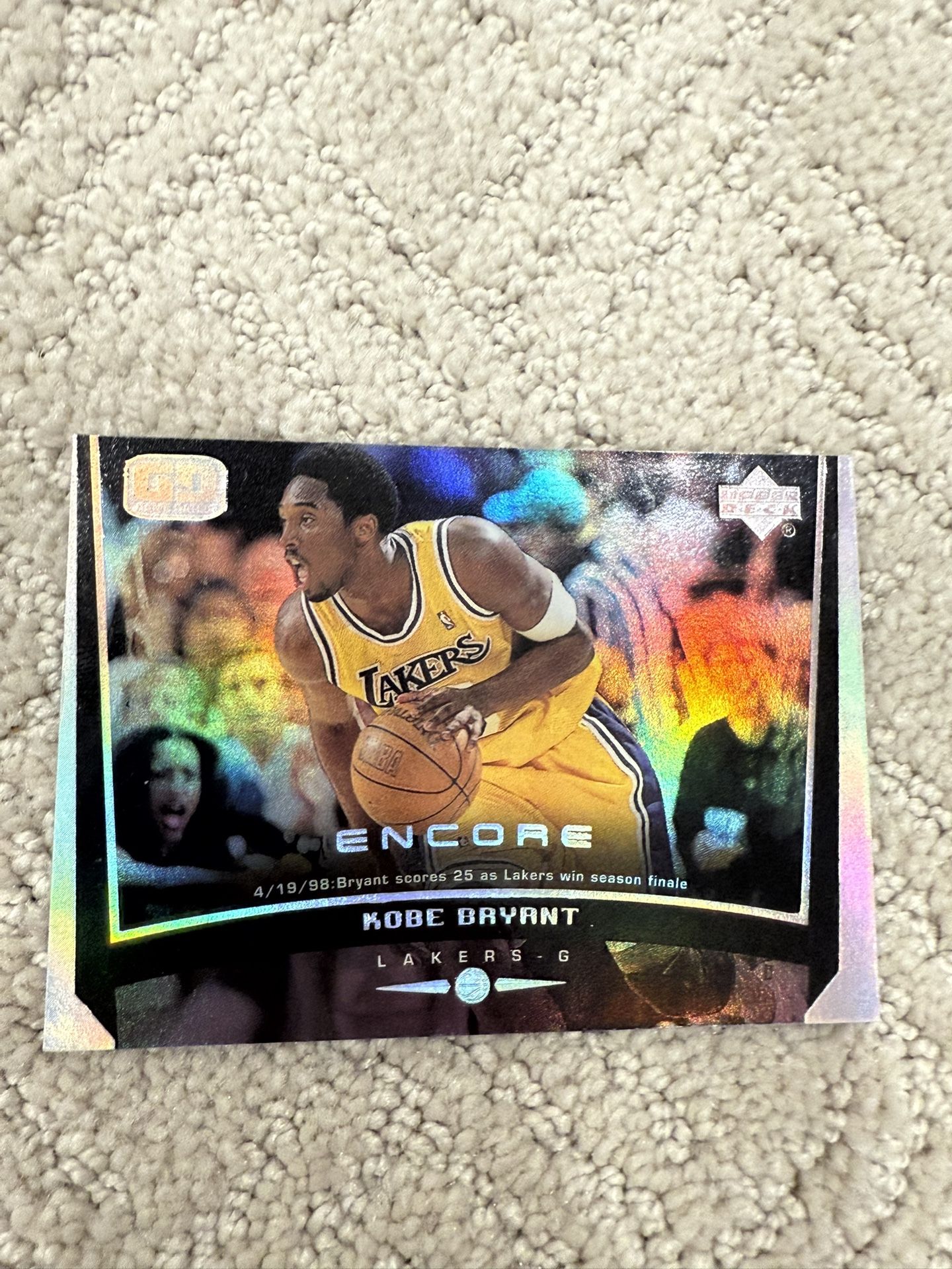 Kobe Bryant 1998-99 Upper Deck Encore Game Dated Holofoil SP #39