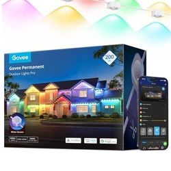 Govee Permanent Outdoor Lights Pro, 200ft with 120 RGBIC LED Lights for Daily and Accent Lighting, 75 Scene Modes for Outdoor Decor, IP67 Waterproof, 