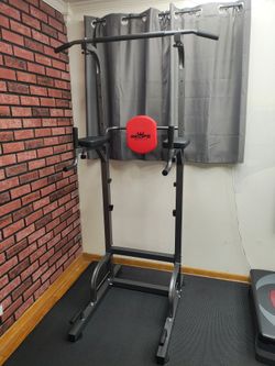 Power tower pull up, dip, ab curls, push up station