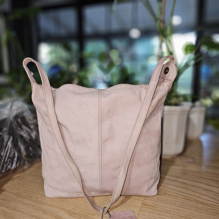 Pink Suede Shoulder Handbag Bag