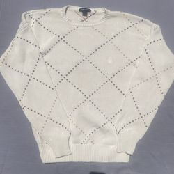 Vintage cream Nautica sweater 100% cotton mens L