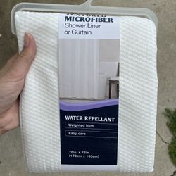 White New Microfiber Shower Curtain 