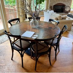 Arhaus Arabesque 54" Copper Top Dining Table