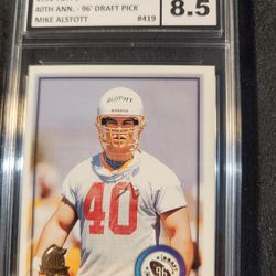1996 Topps Football MIKE ALSTOTT #419 40th Anniv Rookie Bucs Draft 96 UCG 8.5
