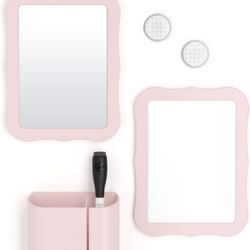 U Brands Locker Accessories Kit, Back to School Essentials, Blush, 6-Piece, Includes Whiteboard, Mirror, and Organizing Supplies