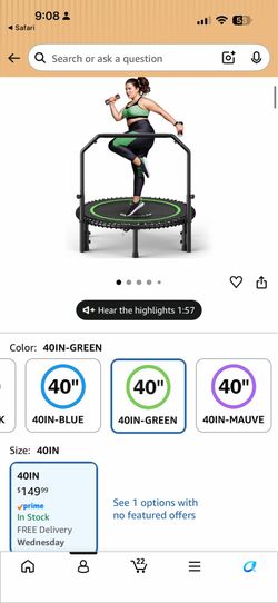 BCAN Rebounder/Trampoline with Handle