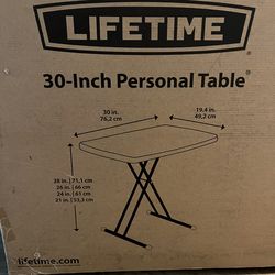 Lifetime Tray Table Adjustable, New!