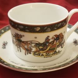 International China Susan Winget A CHRISTMAS STORY Flat Cup & Saucer (14 sets available))