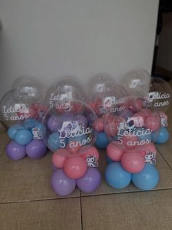 Custom Unicorn Birthday Balloon Centerpieces Set
