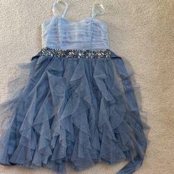 Teeze Me Sparkly Pale Blue Strapless Dress Size 3