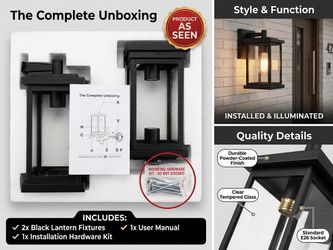 NEW Black Exterior Wall Sconces (Pair) – $25! Save 50% Off Retail