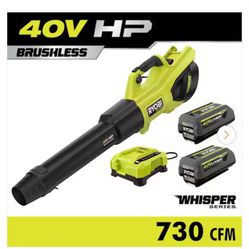 Ryobi 40V HP Brushless Cordless Battery Leaf Blower w/4.0 Ah Battery and Charger
