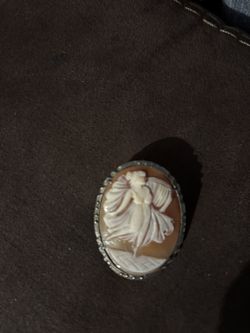 Antique shell brooch
