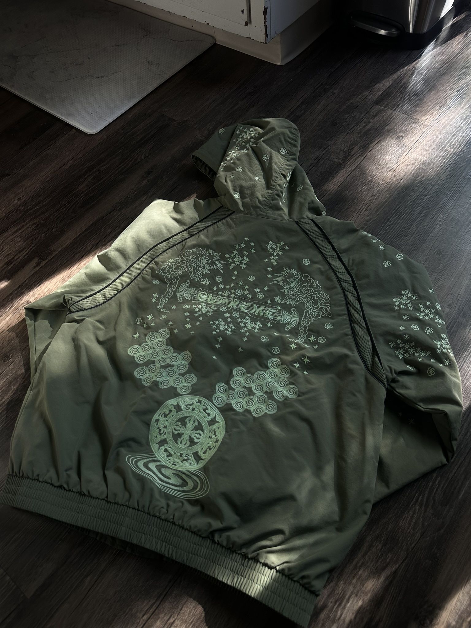 Supreme AOI Glow-In-The-Dark Track Jacket 'Olive'