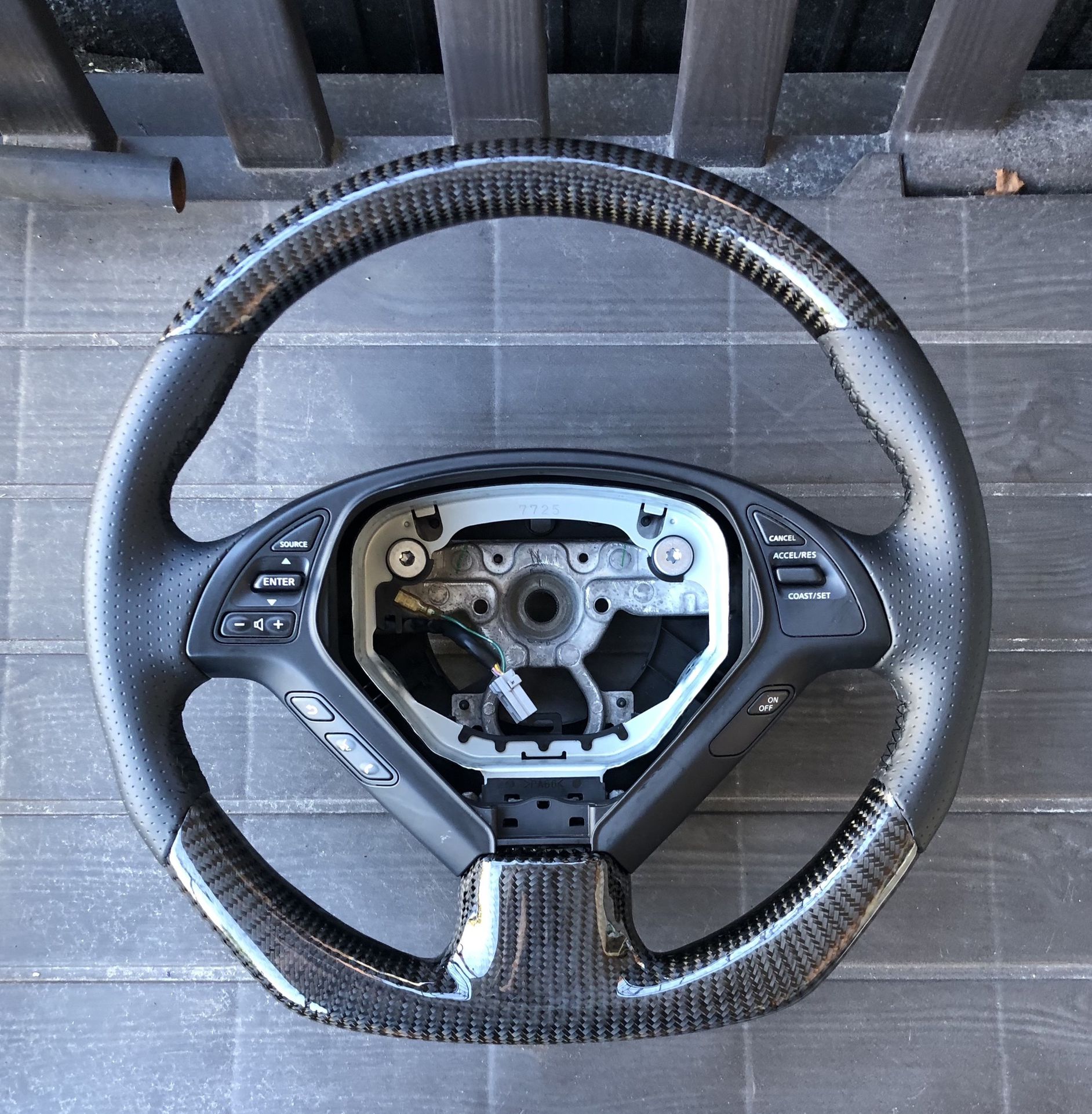 Infiniti G35 G37 Carbon Fiber Flat Bottom Steering Wheel 