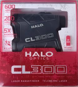 HALO Optics CL300 Laser Rangefinder 600 Yards, 5X Magnification, Scan Mode, Open Box