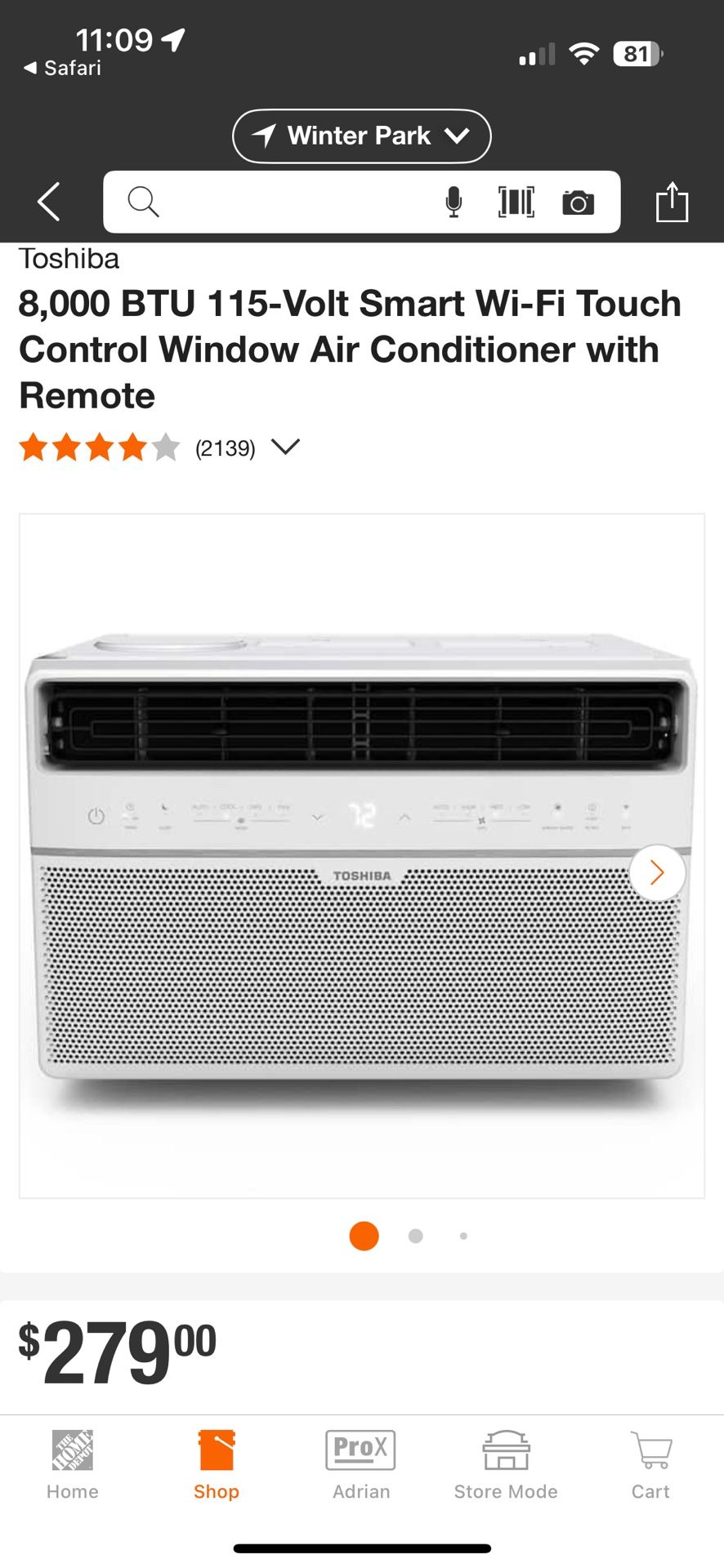 Toshiba AC Wall/Window Unit