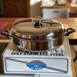 14’ 5 layers of stainless steel and completely protected by surgical steel, brand new healthy cooker