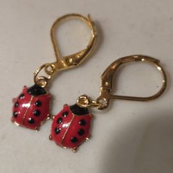 teeny tiny ladybug earrings