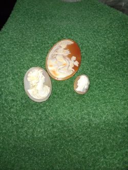 Set Of 3 Antique Cameos