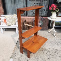 Mid century modern bookshelf sculpture teak light solid clean