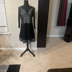 Grey And Black Sweater Dress