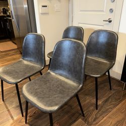 Grey Faux Leather Dining Chairs (set of 4)