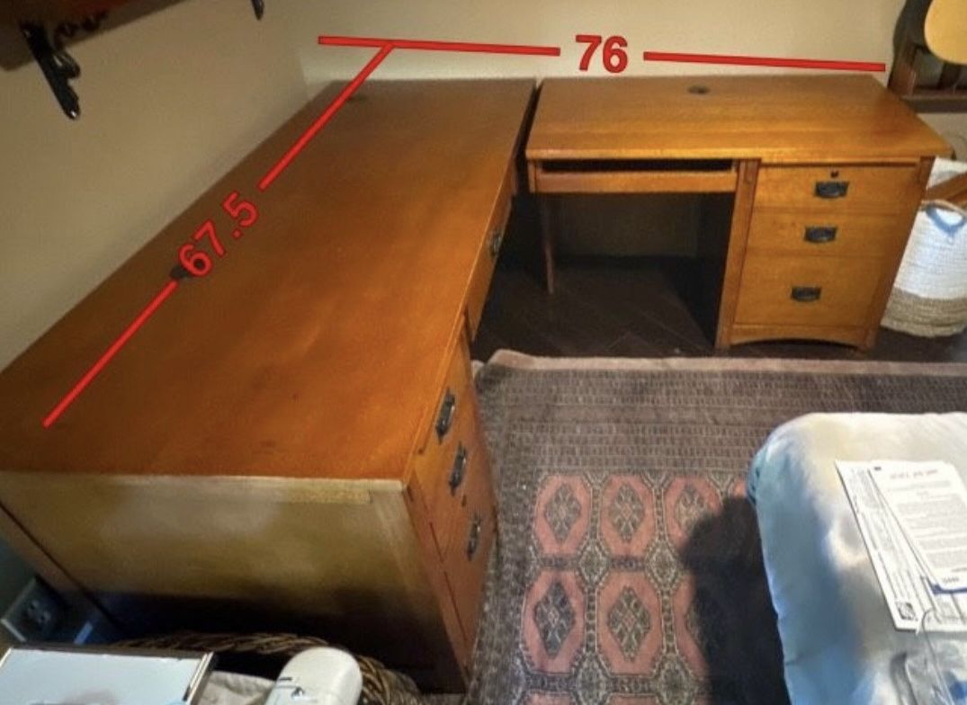Corner L Shaped Desk In Wood