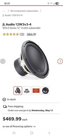 2 JL AUDIO SUBS IN BOX 12S 12W3V3-4