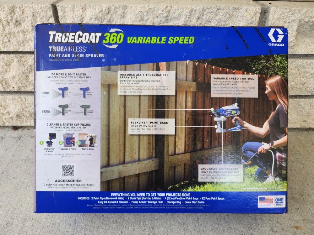 Graco TrueCoat 360 Variable Speed Airless Paint Sprayer BRAND NEW