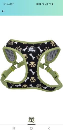 Xs coastal pet attire Harness and matching leash.(Bone &Paw print)