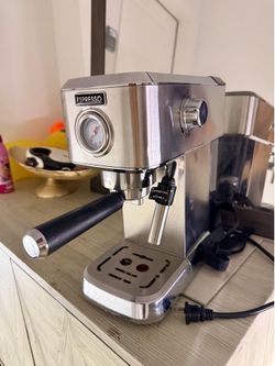 Espresso Machine 20 Bar, Compact Espresso Maker with Steam Milk Frother, Stainless Steel Coffee Machine with 34oz Removable Water Tank for Cappuccino,