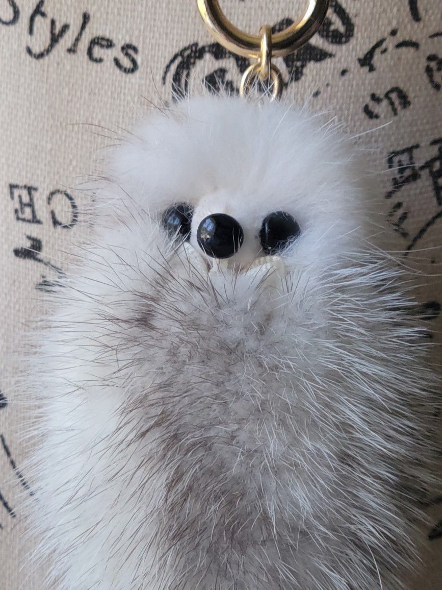 10" Long Real Mink Fur 8" Furbaby Critter Keychain + 2 Fur Freebies (1 Mink)