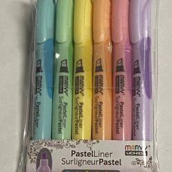 Marvy Uchida Highlighter Marker Pens 6pcs Color Assorted Set PastelLiner