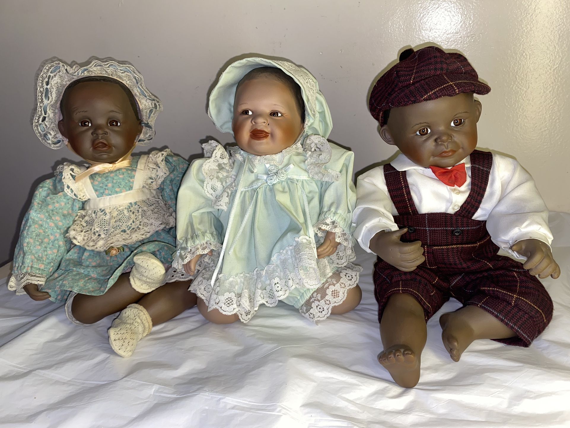 3 ASHTON DRAKE DAVID Danielle Porcelain African American Dolls by Yolanda Bello