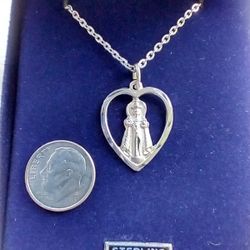 Sterling Silver (Rhodium Plated) Infant Of Prague Medal On An 18-in Stainless Steel Chain. Religious Jewelry.