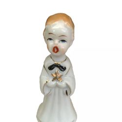 Vintage 1950's Blonde Haired Choir Girl Porcelain Figurine 4.25" Japan Rare