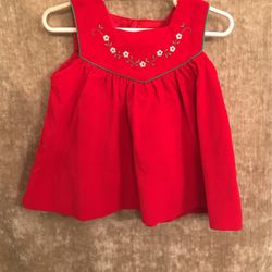 Vintage Girls Red Holiday Dress Size 18 Months 