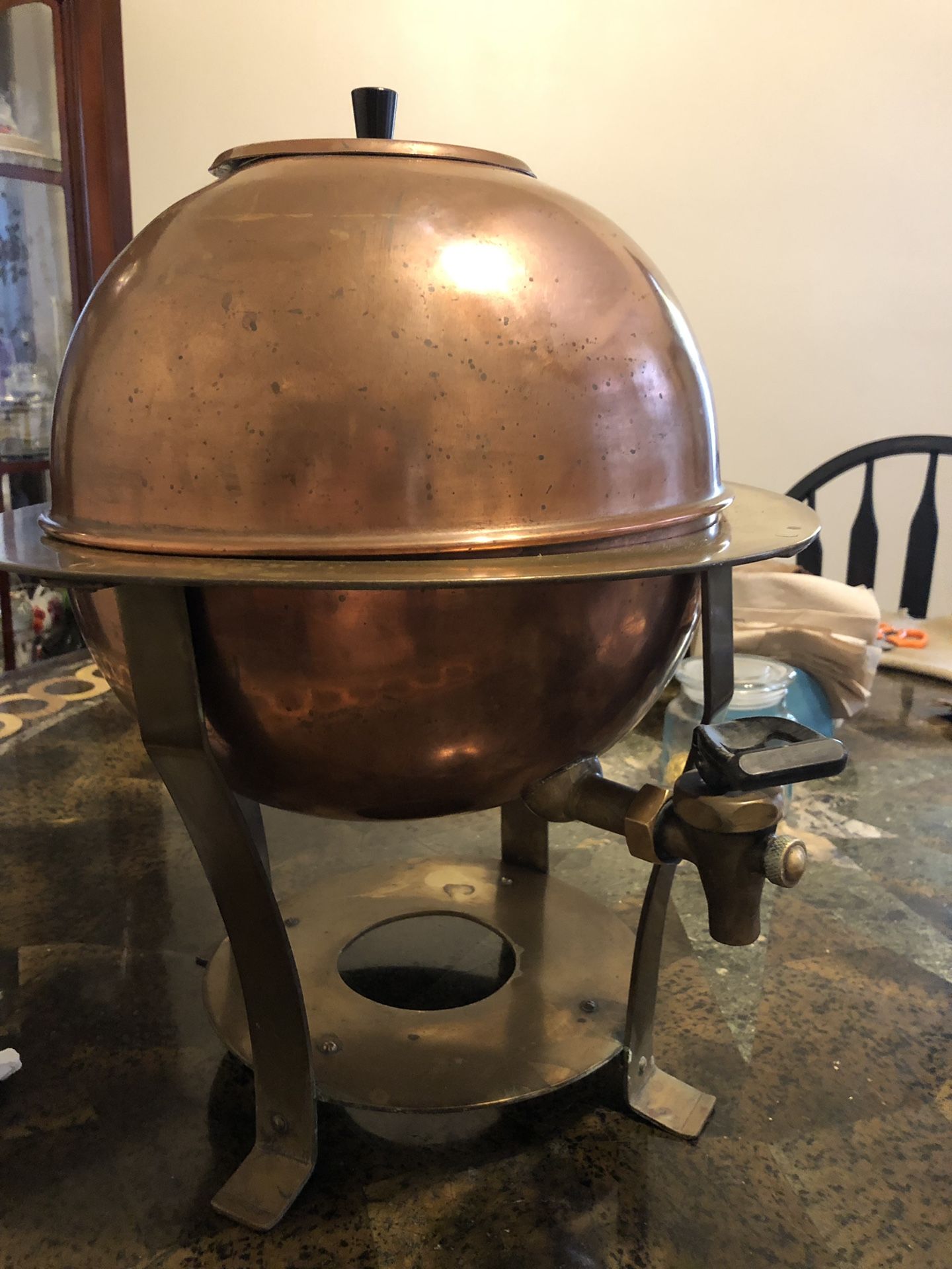 Vintage collectible copper warming coffee / tea pot.