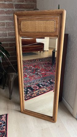 Vintage Cane Wood Mirror