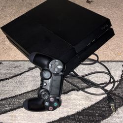 PS4 with cable and controller with control freek
