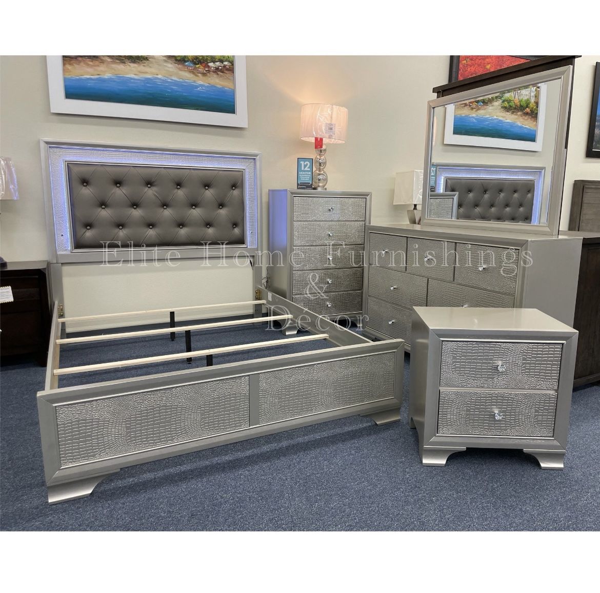 Queen Champagne 4pc Bedroom Set