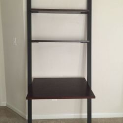 contemporary leaning desk with shelves