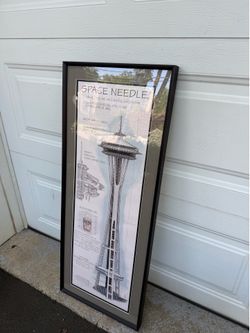 Framed Space Needle Architectural Print