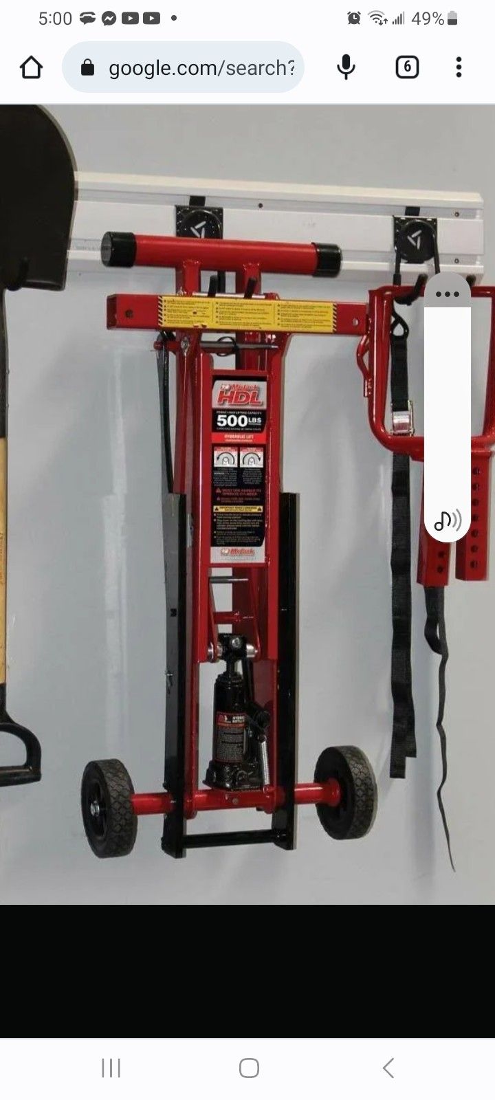 Mojack hdl online 500 mower lift