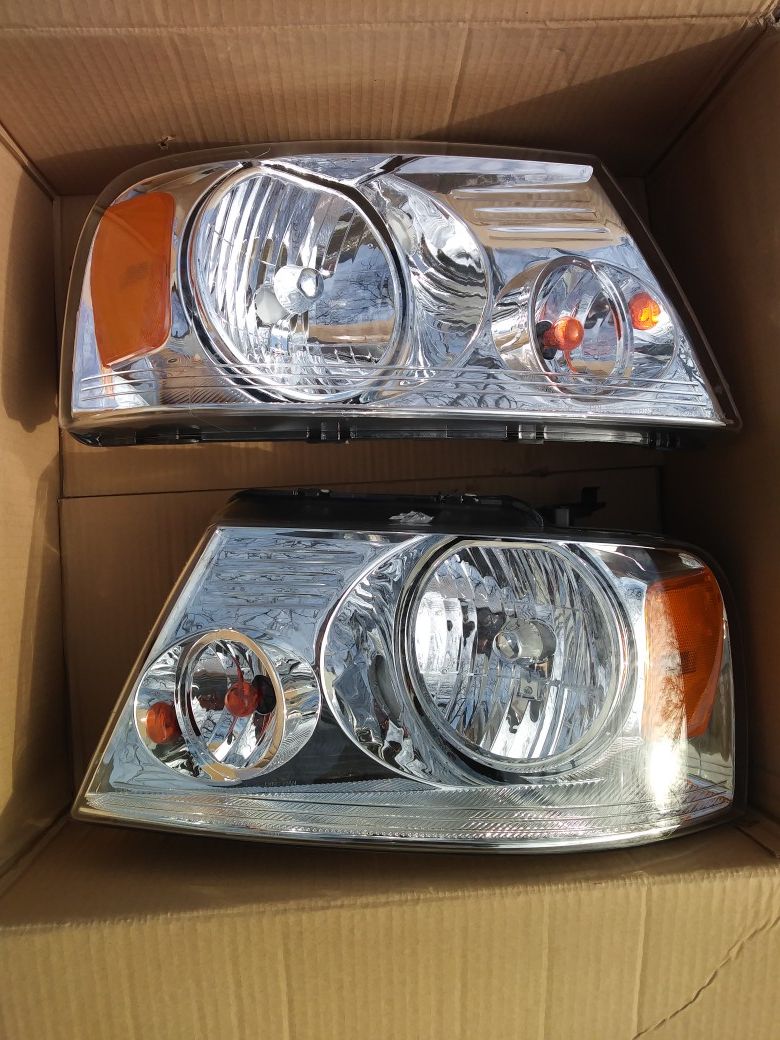 2004-2008 ford f150 chrome amber HEADLIGHTS